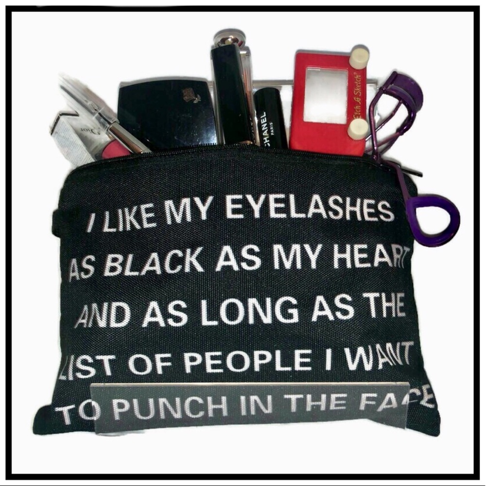 😈 Makeup Bag: I LIKE MY LASHES BLACK AS MY HEART - Picture 3 of 6